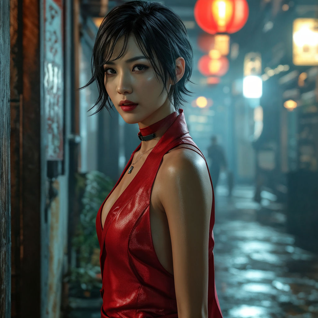 Ada Wong (from resident evil) been a futuristic holographic girl of the  movie Santa baby