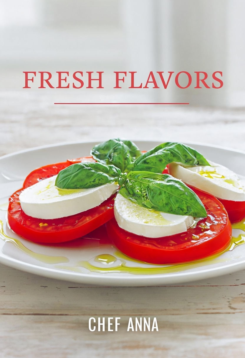 Vibrant Caprese Salad EBook Cover with Fresh Flavors Design
