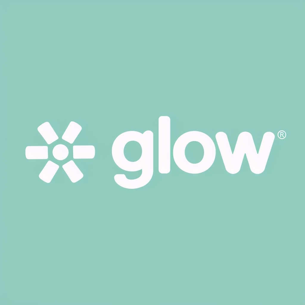 Modern Minimalist Glow Logo on Soft Teal Background