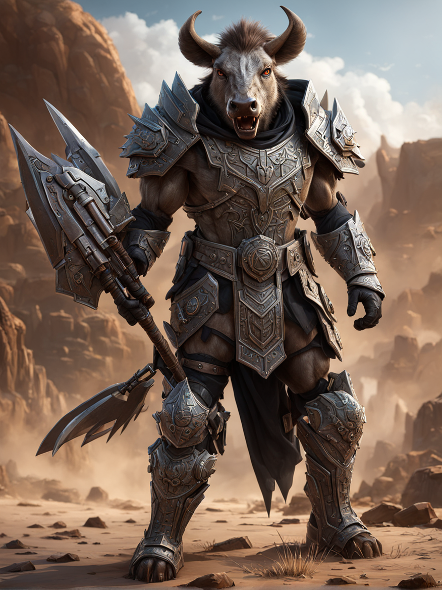 Humanoid warthog warrior character outfit by Roberto Feick - Playground