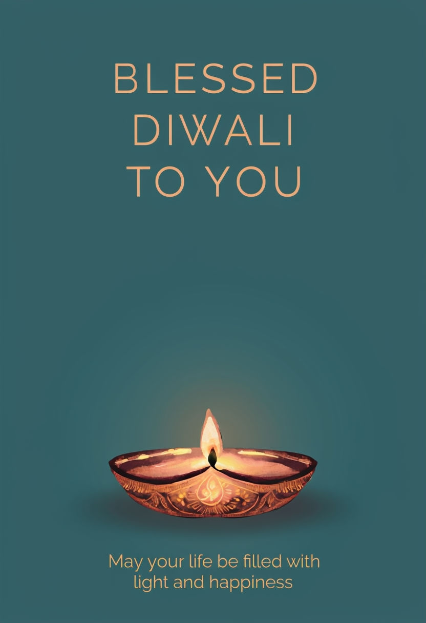 Blessed Diwali to You Elegant Greeting Card Design