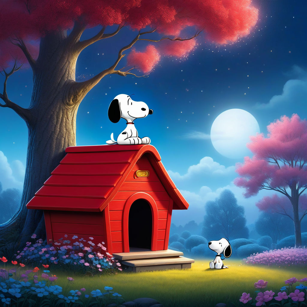 Snoopy character resting on top of his iconic red doghouse by laartes ...