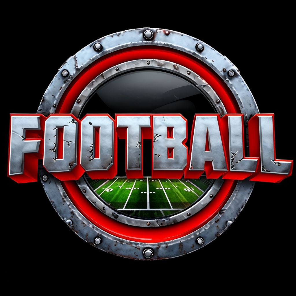 Rugged Football Emblem with Industrial Aesthetic Logo