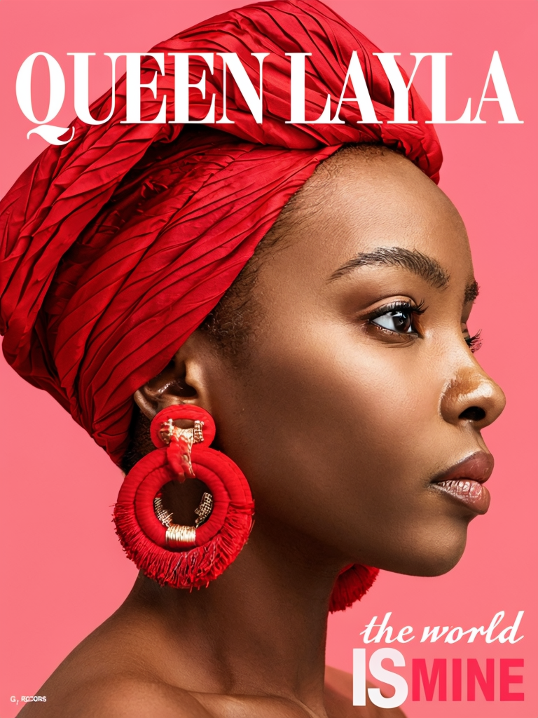 Red Headwrap Queen Layla Design Poster