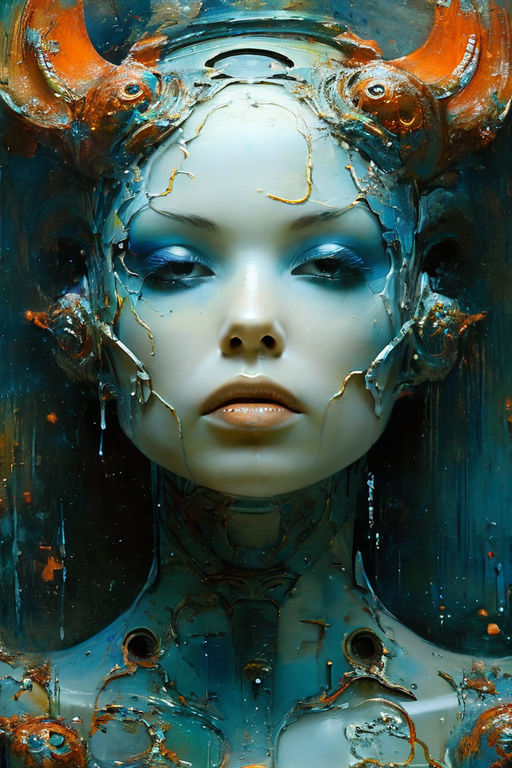 A portrait of terraforming semi-cyborg gaia alien woman from... by Yao ...