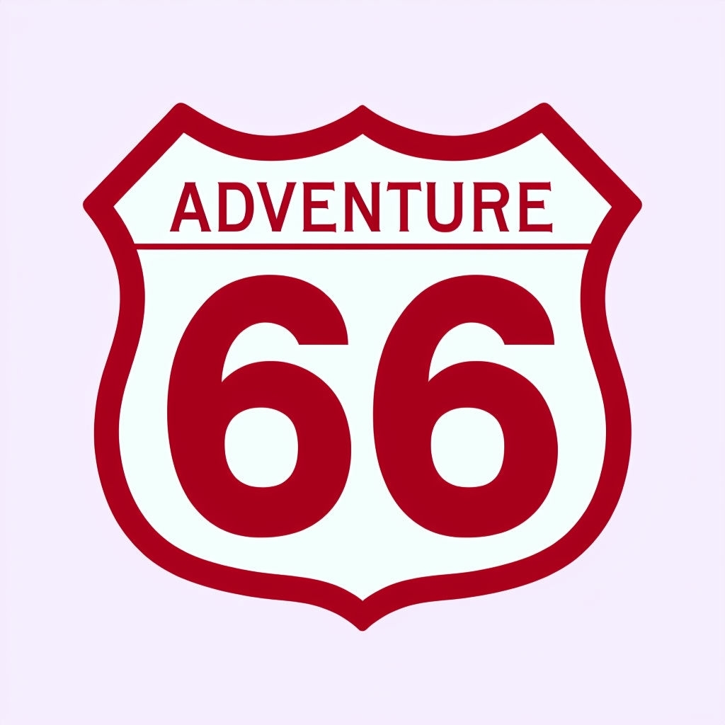 Crimson Adventure Route Shield Design Minimalist T-shirt