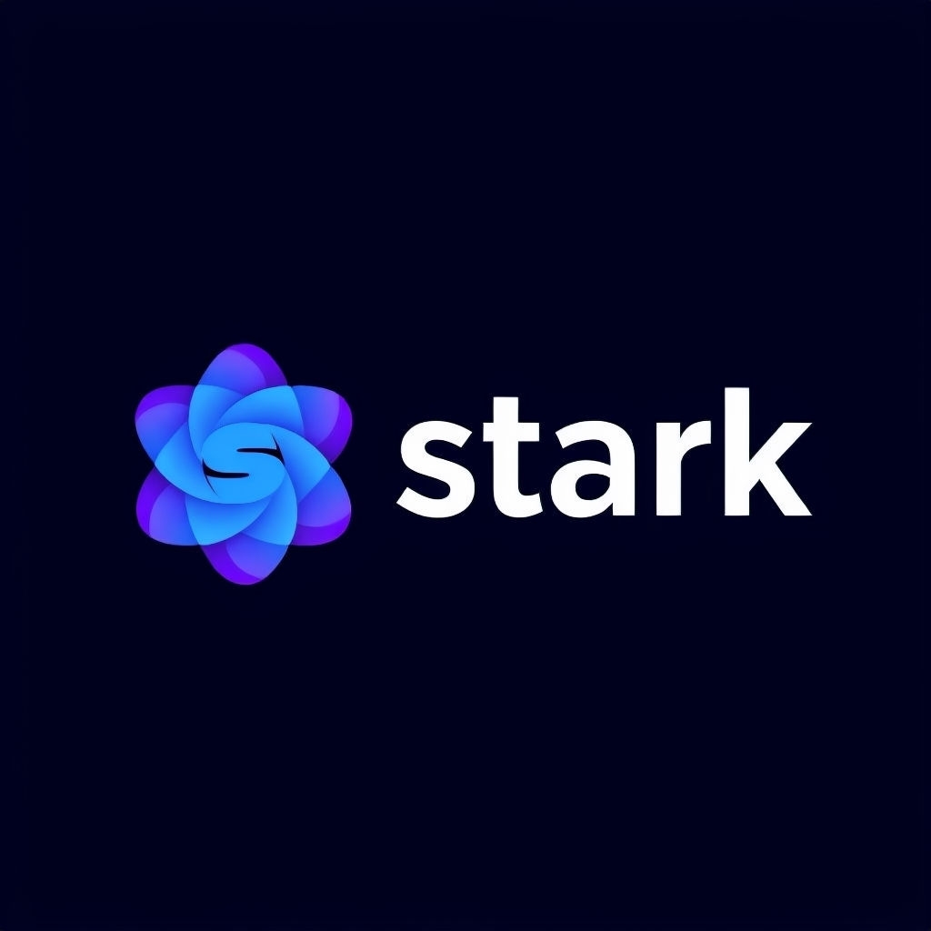 Stylish Minimalist Stark Logo with Colorful Star Design