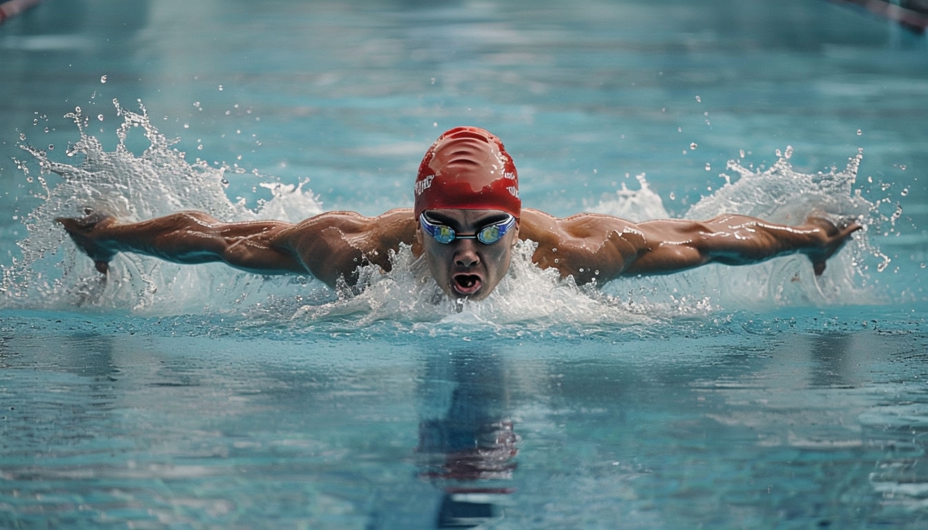 Dynamic IM Butterfly Stroke Swimmer Photograph for Sports Art