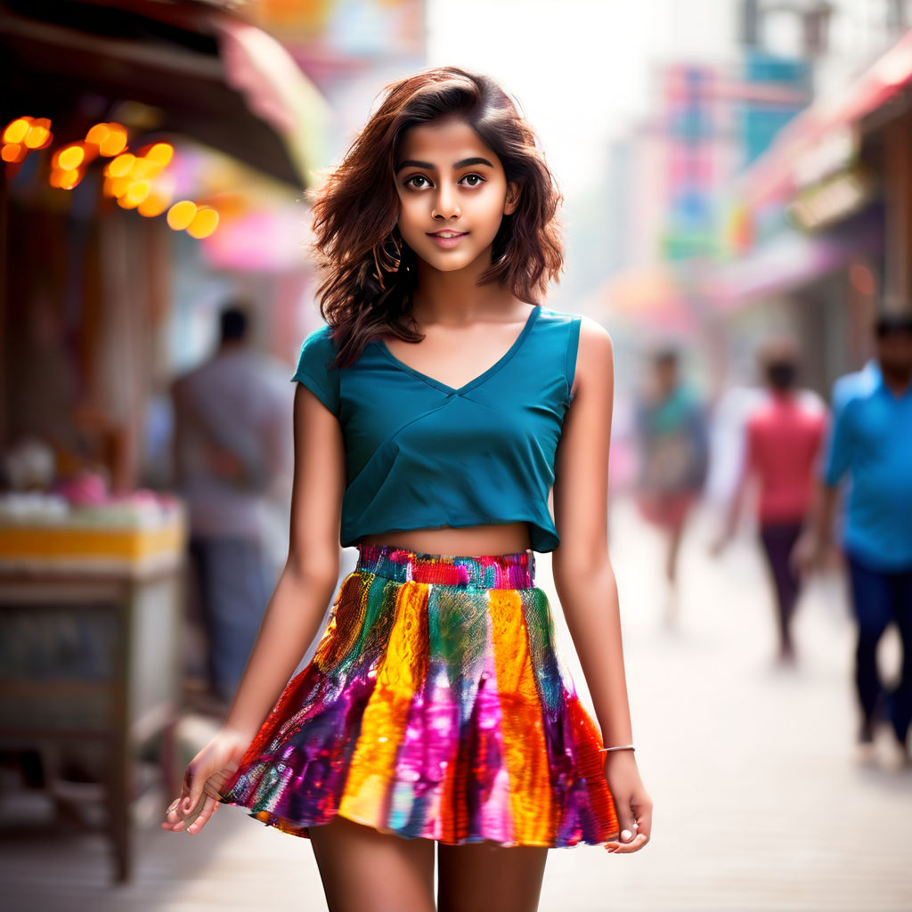 cute 14-year indian girl in shorts