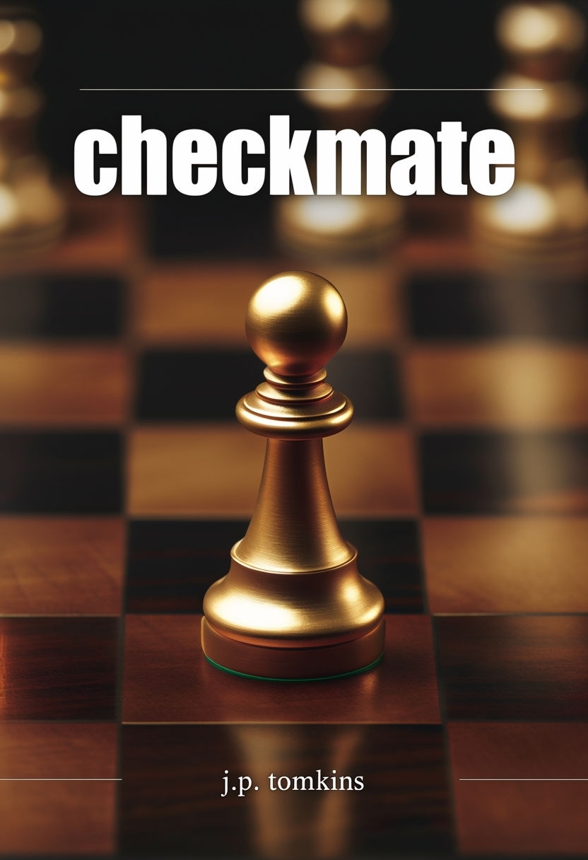Elegant Gold Chess Pawn with Checkmate Text EBook Cover