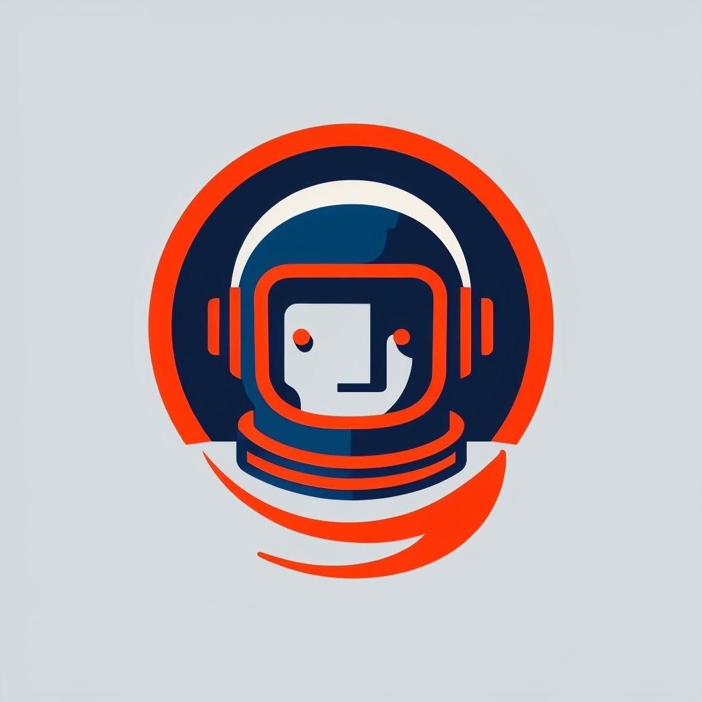 Minimalist Astronaut Helmet Icon Design for Logo