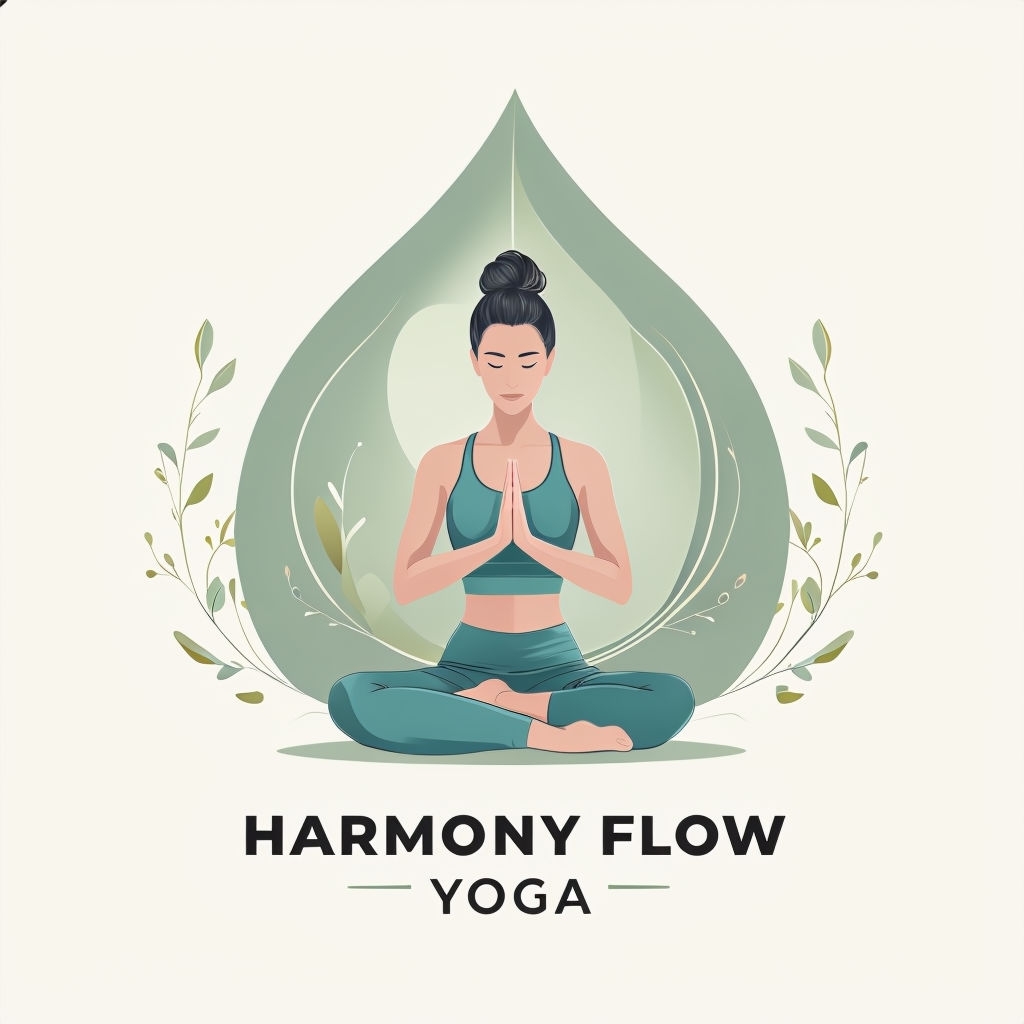 Serene Harmony Flow Yoga Minimalist Art Illustration