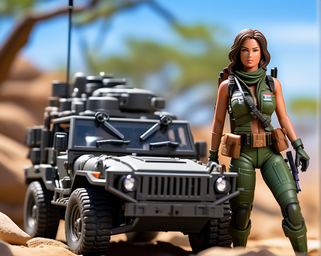 Female GI Joe action figure depicted camping in a desert lan... by ...