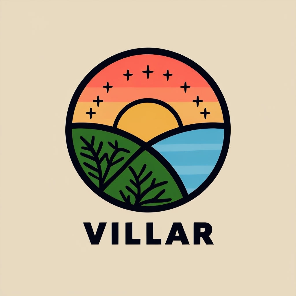 Modern Minimalist Circular Villar Logo T-Shirt