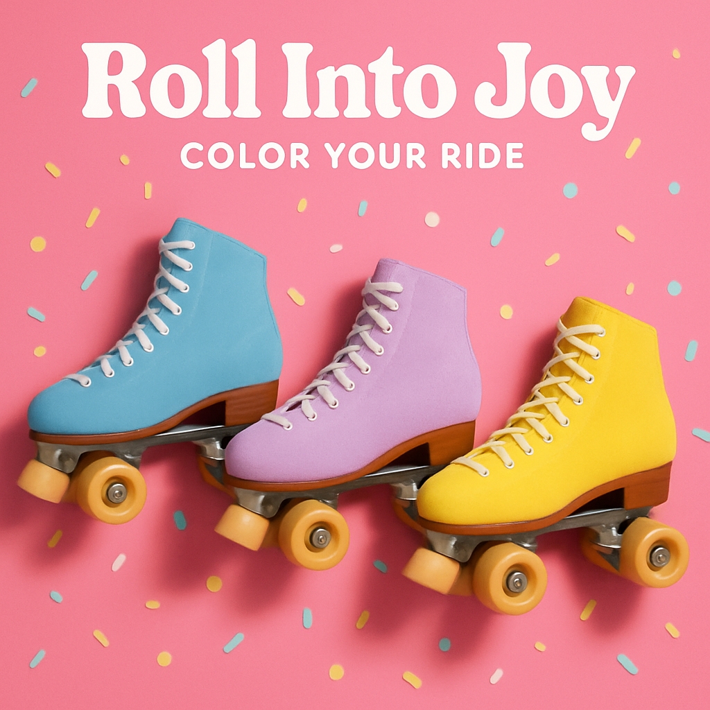 Roll Into Joy Vibrant Roller Skates Advertisement Design Ads