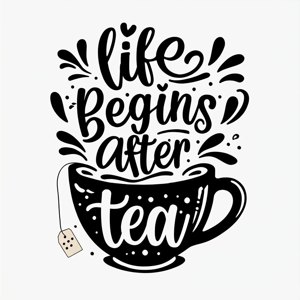 Whimsical Life Begins After Tea Motivational Quote Mug