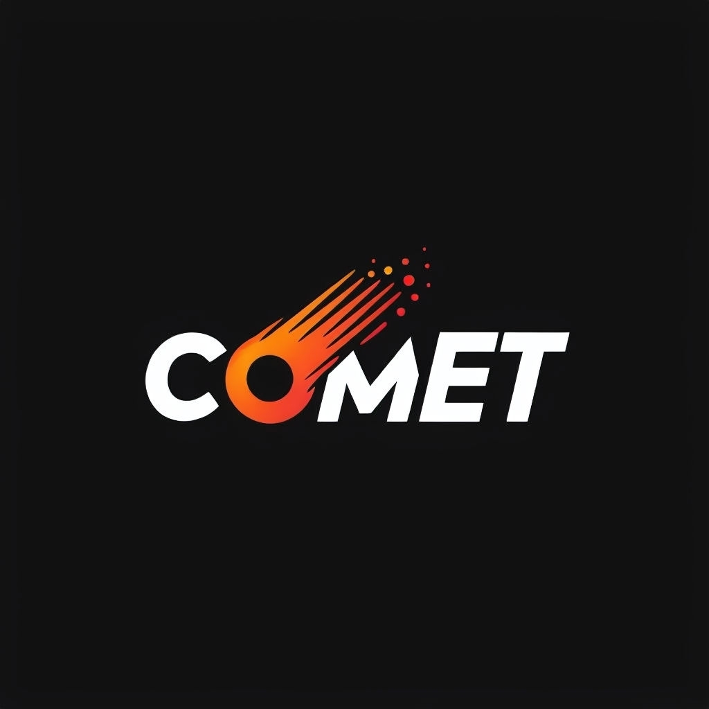 Modern Minimalist Comet Logo with Dynamic Tail Design