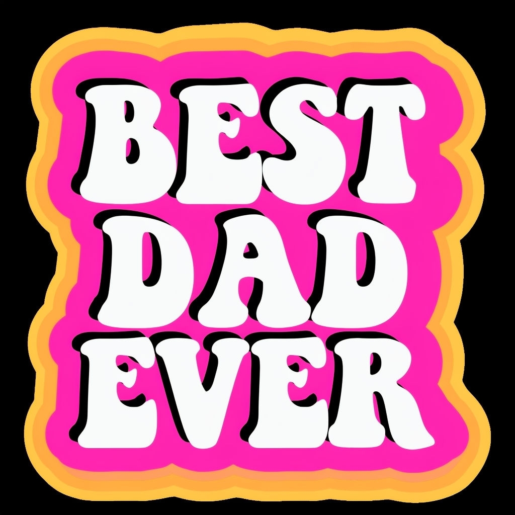 Best Dad Ever Retro Bubble Text Design T-Shirt