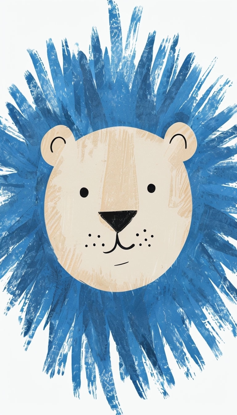 Whimsical Cartoon Lion Face with Colorful Mane Phone Case Cover