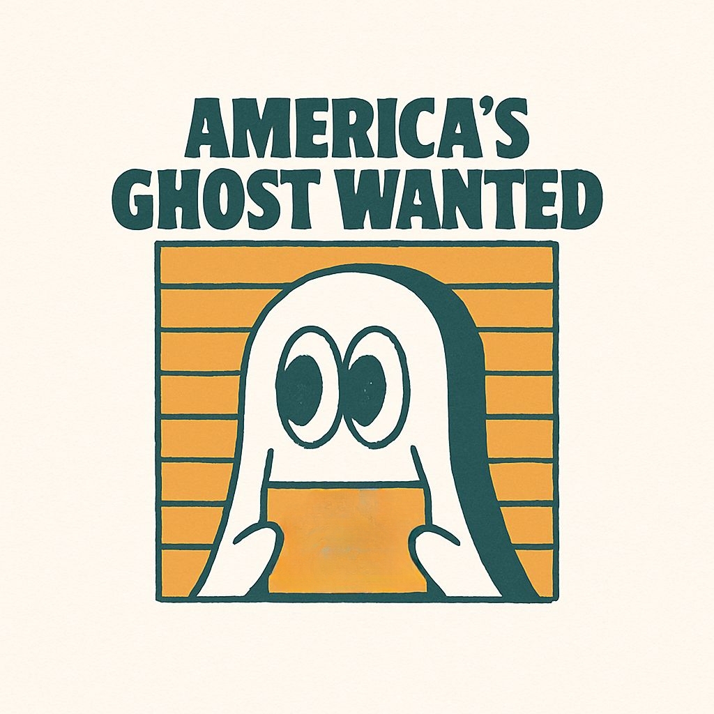 America's Ghost Wanted Playful Cartoon T-Shirt