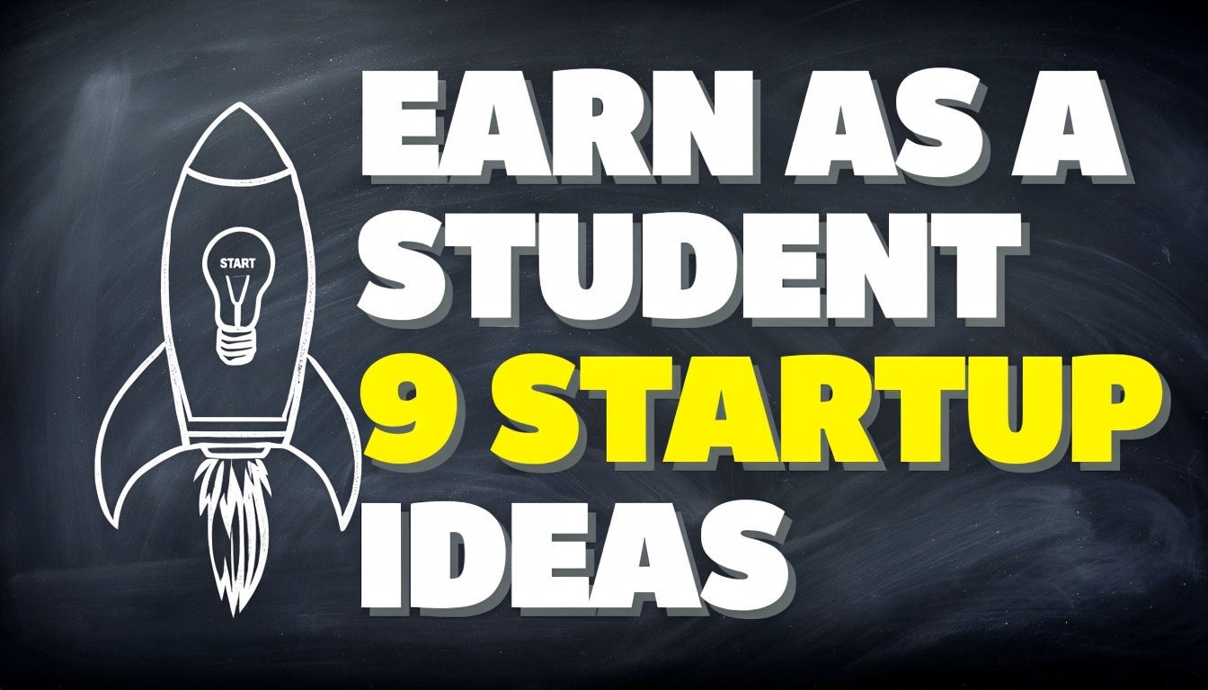 Motivational YouTube Thumbnail for Student Startup Ideas Social Media Post