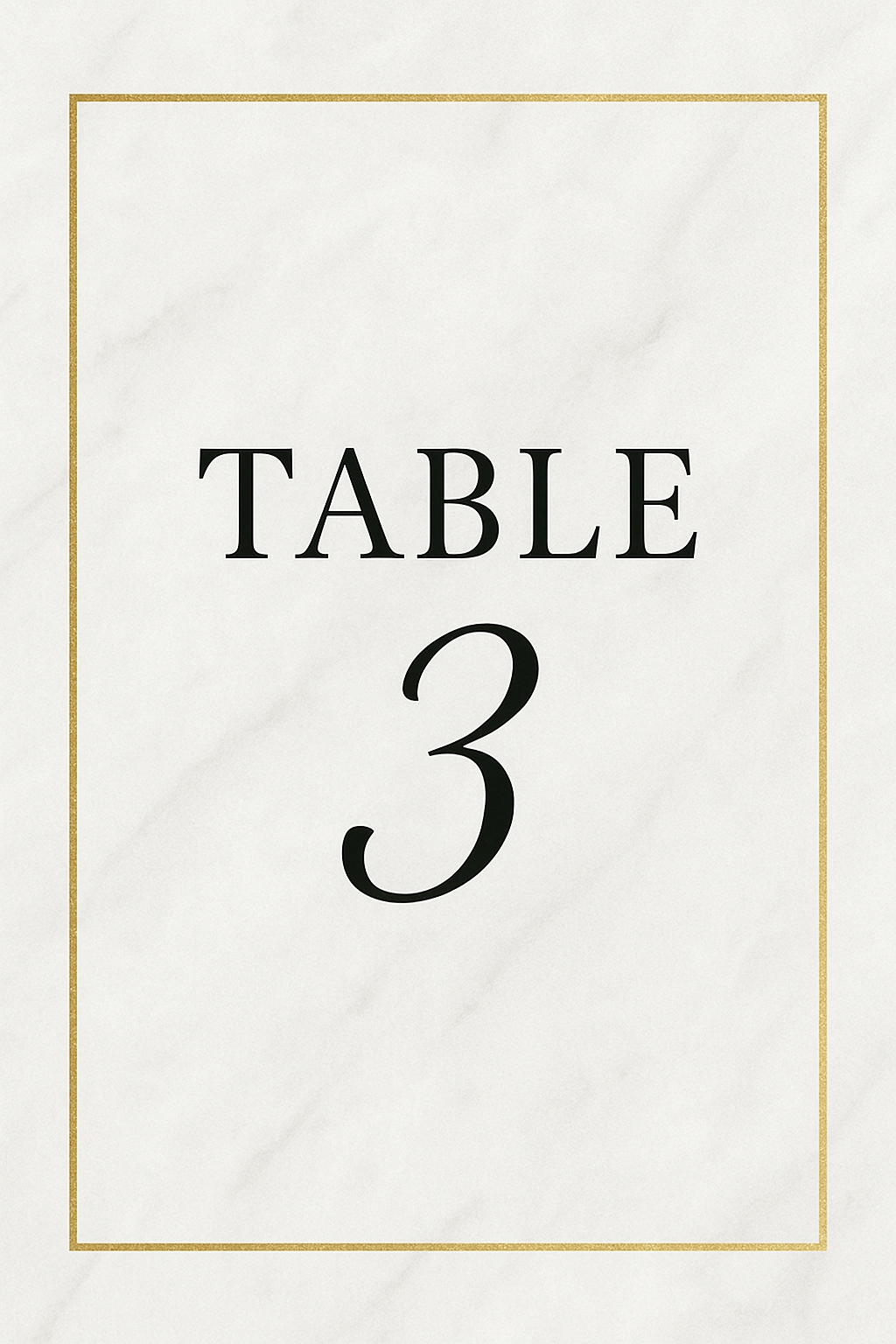 Elegant Minimalist Table Number 3 Design for Upscale Events Sign