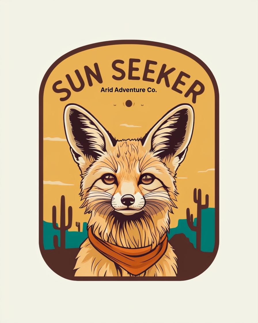 Fennec Fox Adventurer Illustration for Desert Adventure Poster