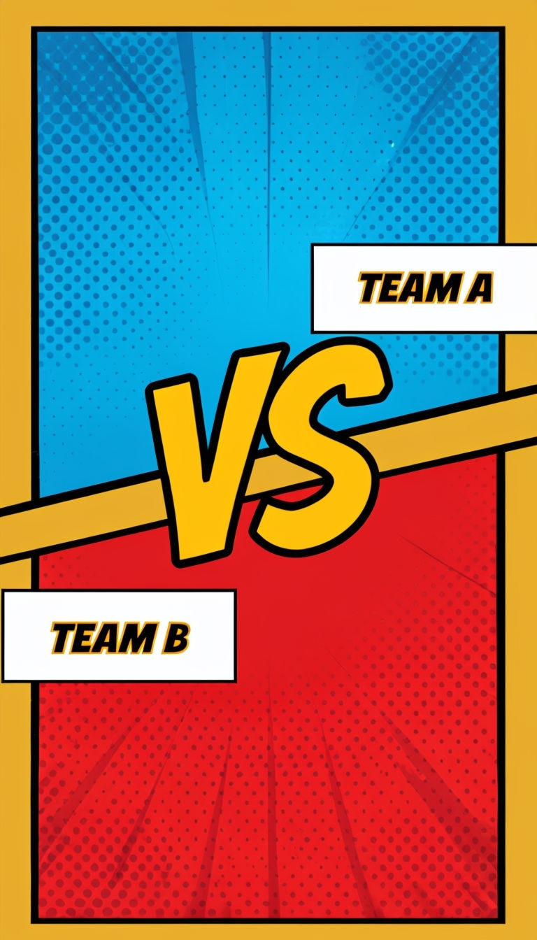 Dynamic Comic Book Style VS Poster for Team Competition Social Media Post