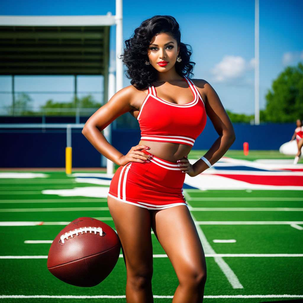 Beautiful plus size cheerleader