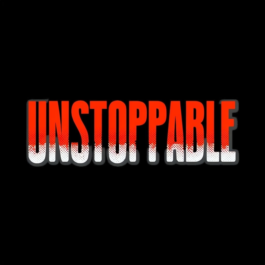 Bold Unstoppable Halftone Text Design T-Shirt