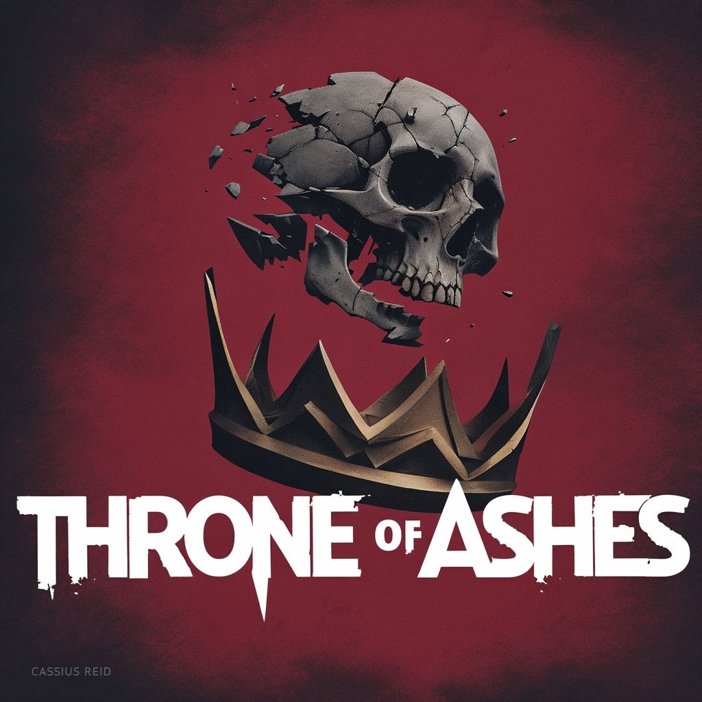 Intense Throne of Ashes Skull and Crown Abstract Album Cover