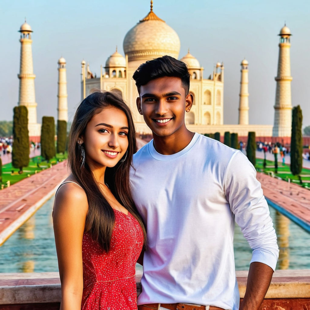 Romantic Indian boy and girl