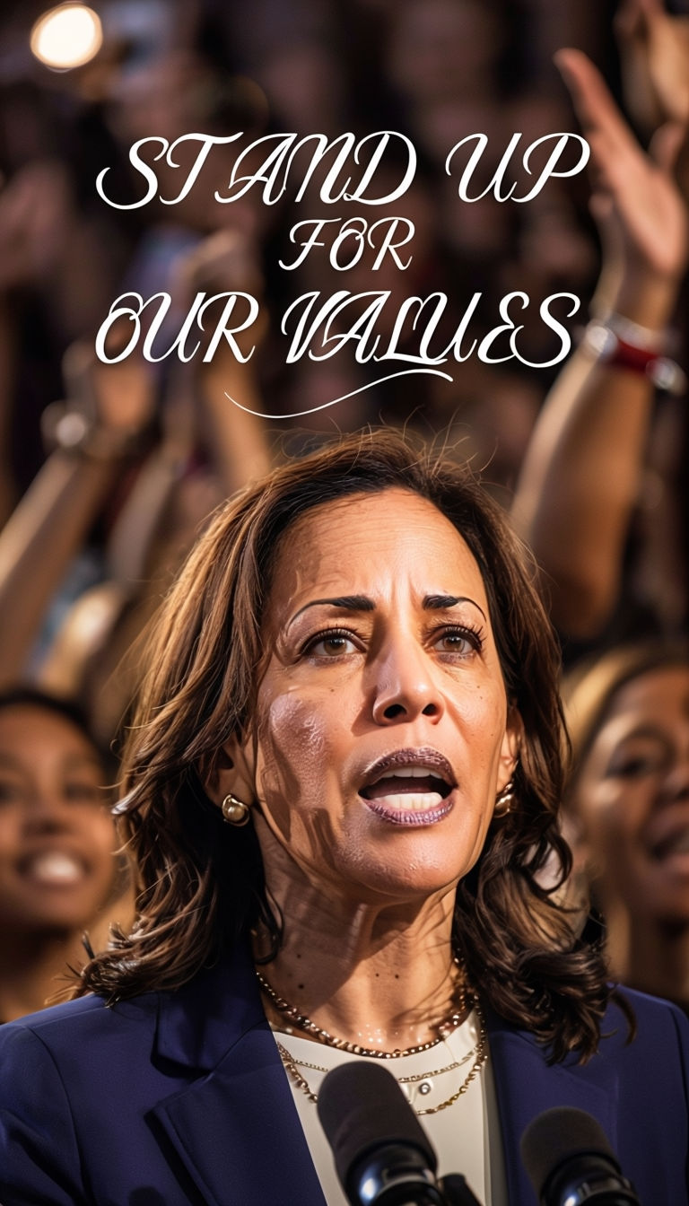 Kamala Harris Passionate Rally Motivational Instagram Story