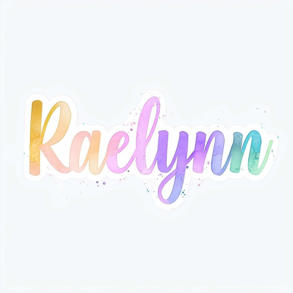 Vibrant Pastel Cursive Raelynn Name Art Monogram