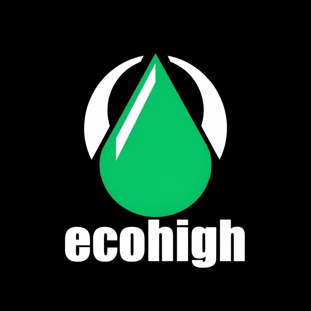 Minimalist EcoHigh Logo with Upside-Down Teardrop Design Logo