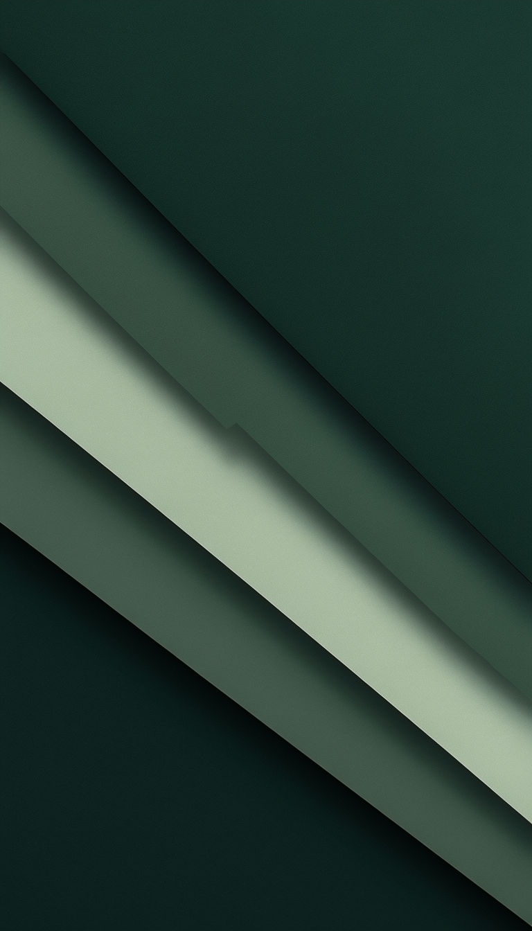 Calm Gradient Green Shapes Minimalist Digital Art Mobile Wallpaper