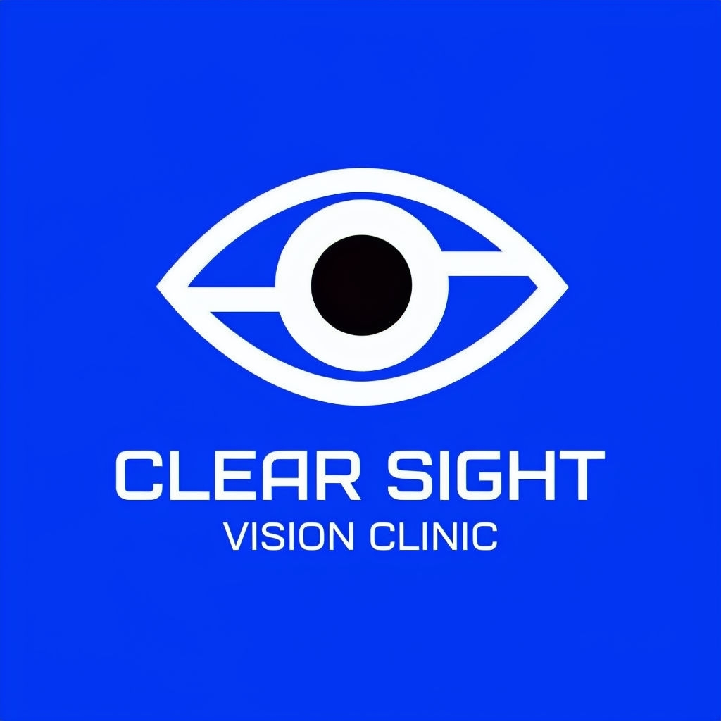 Minimalist Clear Sight Vision Clinic Logo Design with Eye Graphic