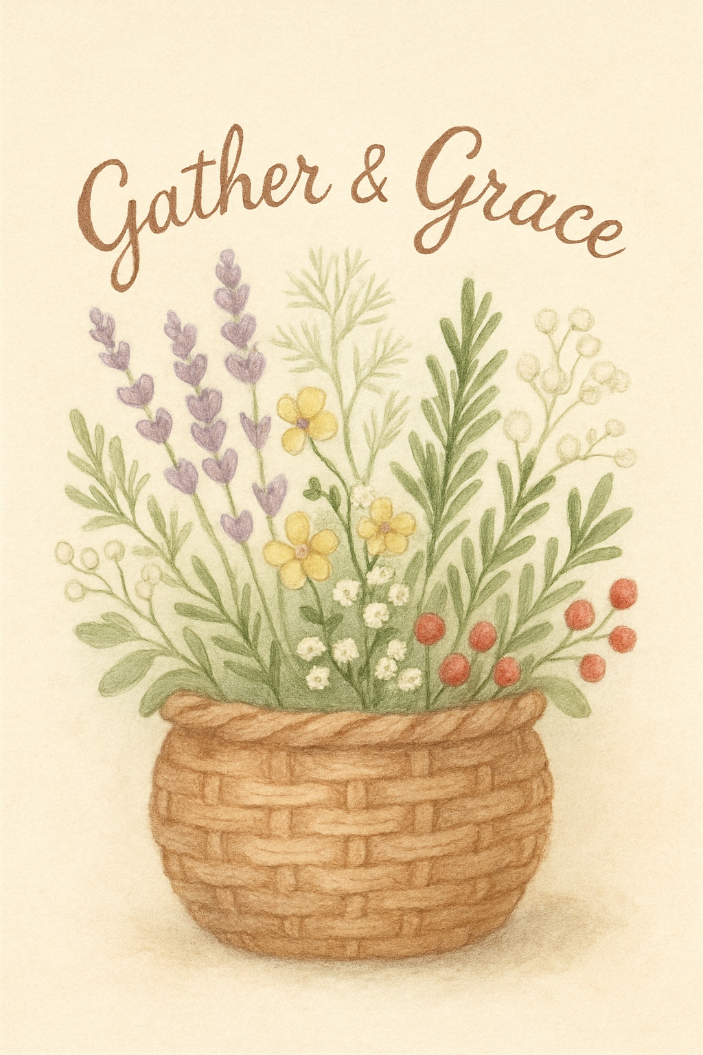 Vibrant Botanical Wicker Basket Flower Arrangement Poster