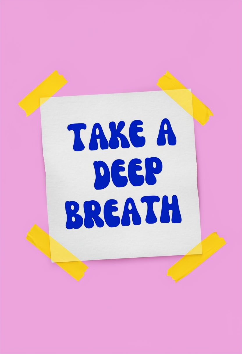 Take A Deep Breath Motivational Graphic Poster