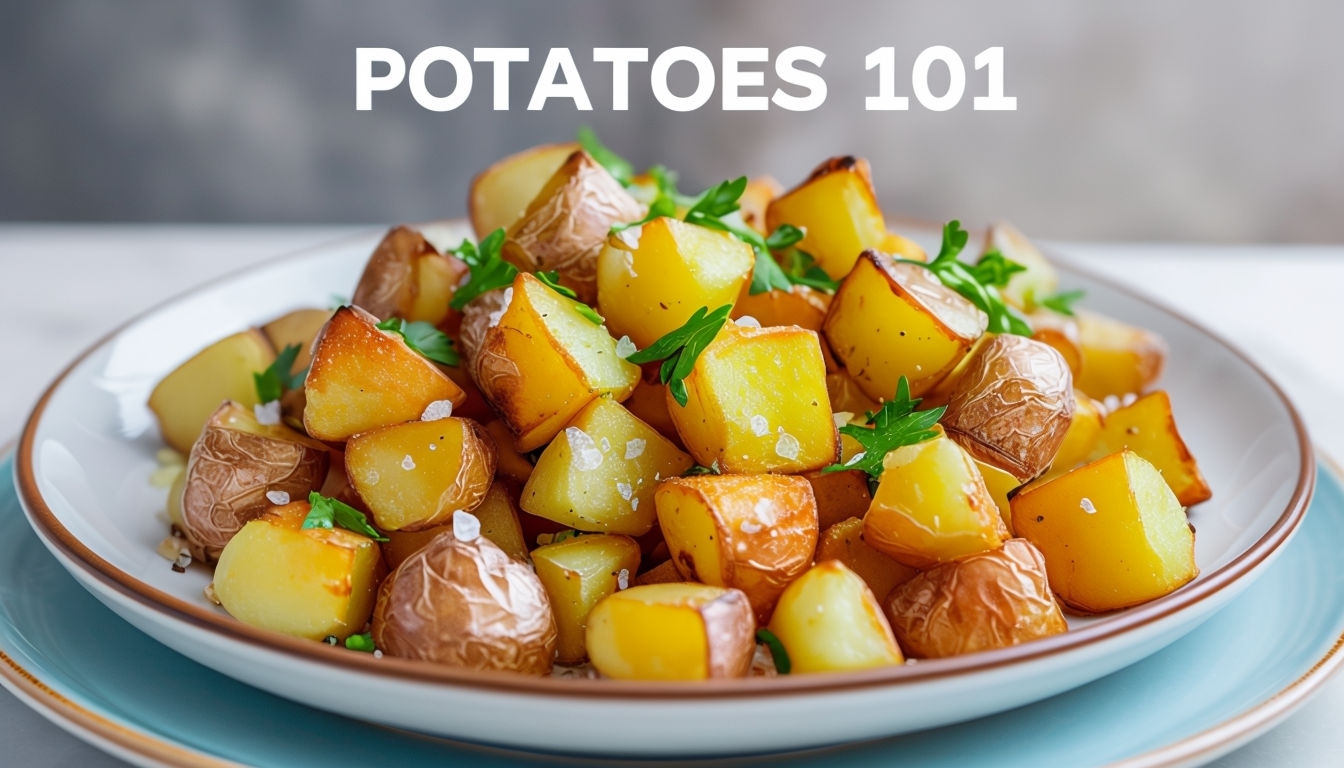Crispy Roasted Potatoes Close-Up Food Photography Social Media Post
