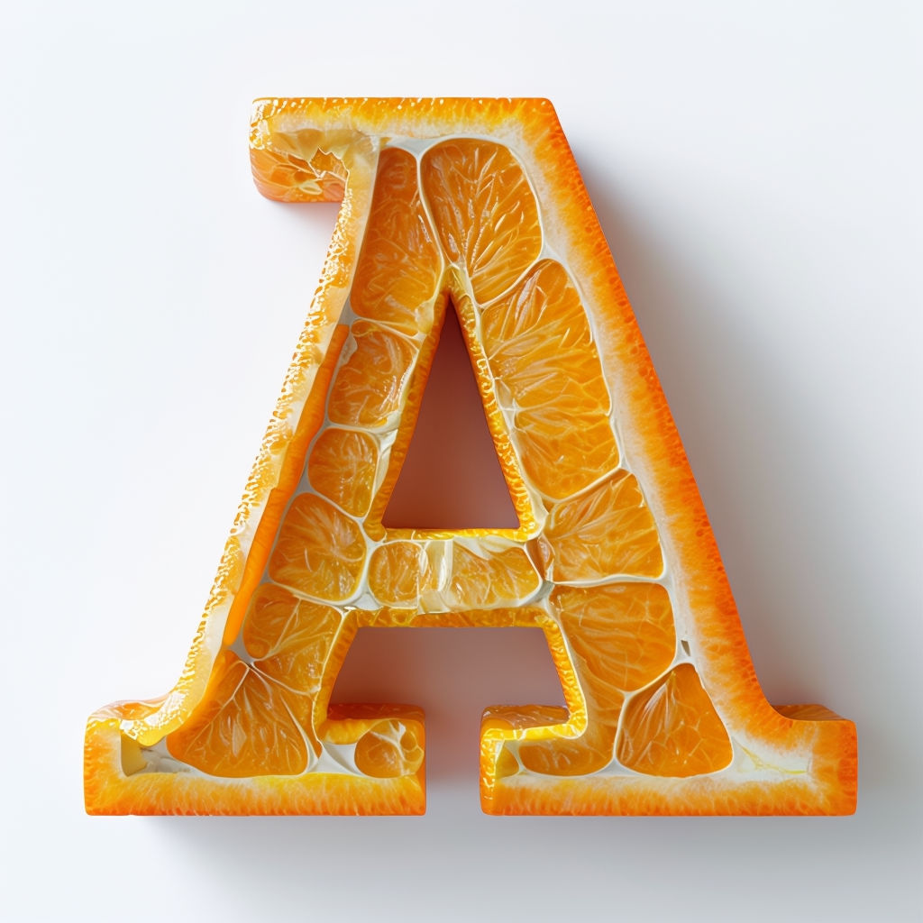 Vibrant 3D Orange Monogram Letter A Sculpture Art