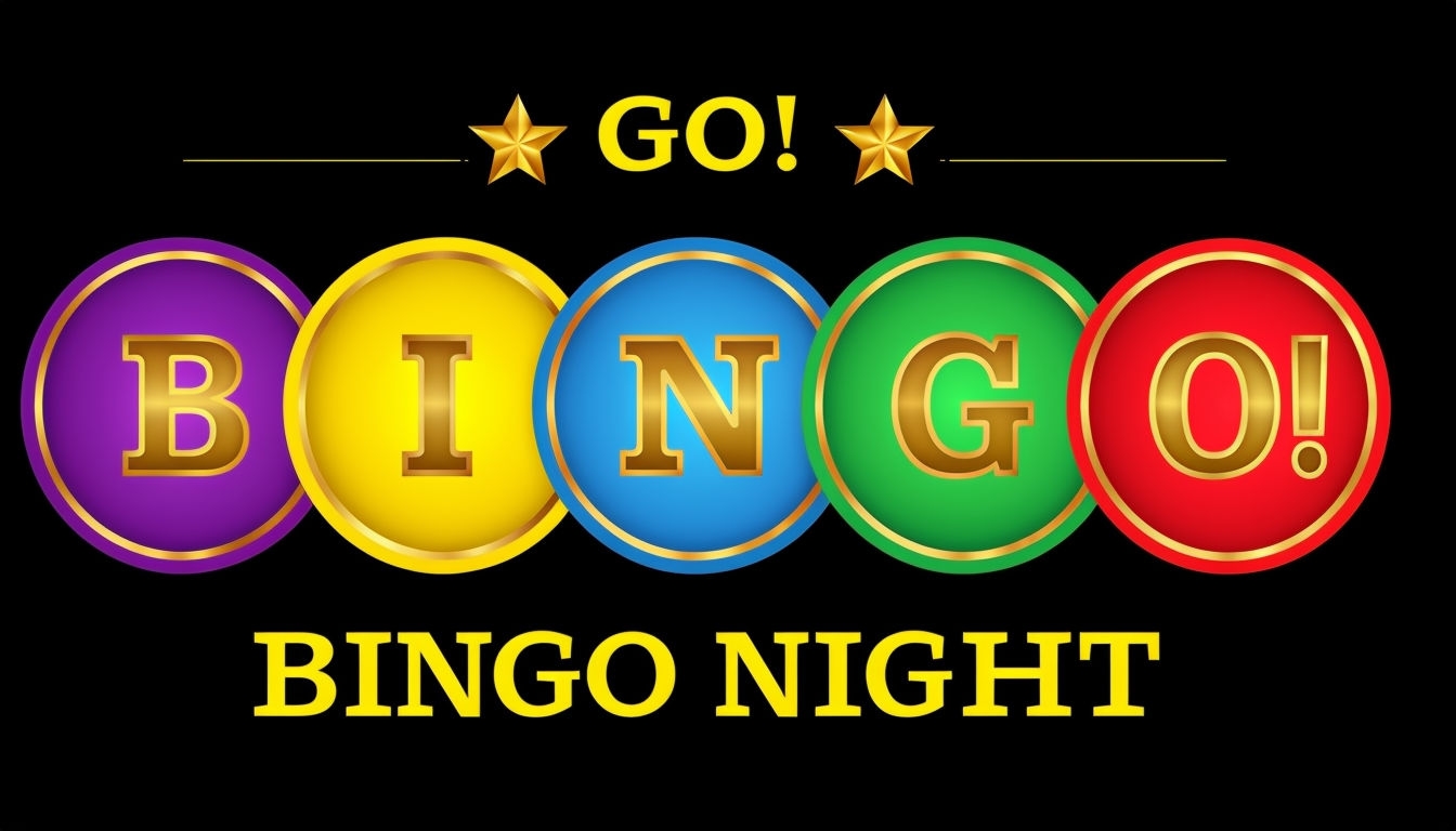 Colorful Bingo Night Promotional Banner Design for Event Signs