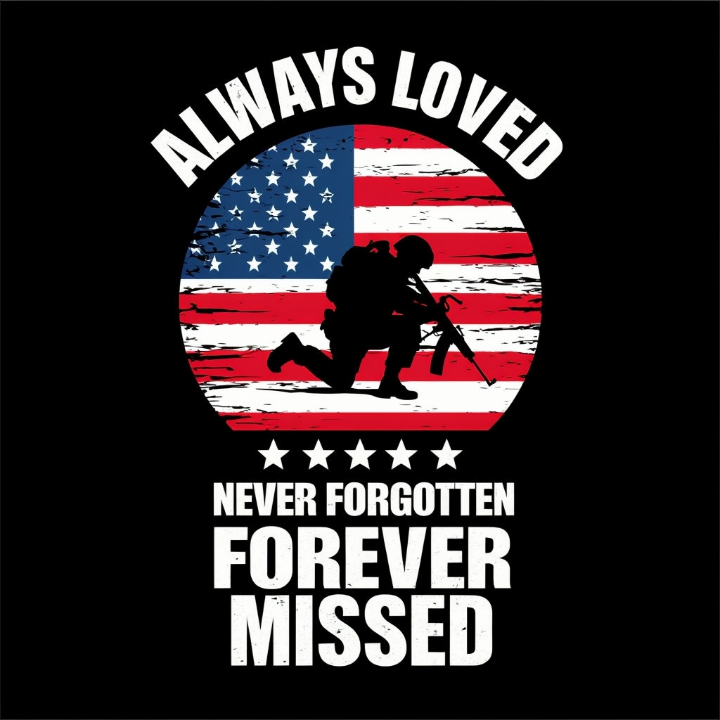 Patriotic Always Loved American Flag Soldier T-Shirt