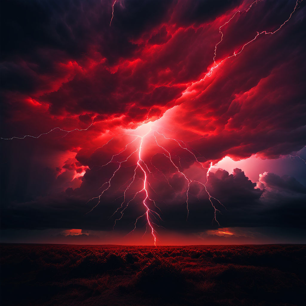 Red Lightning In The Sky By José - Playground