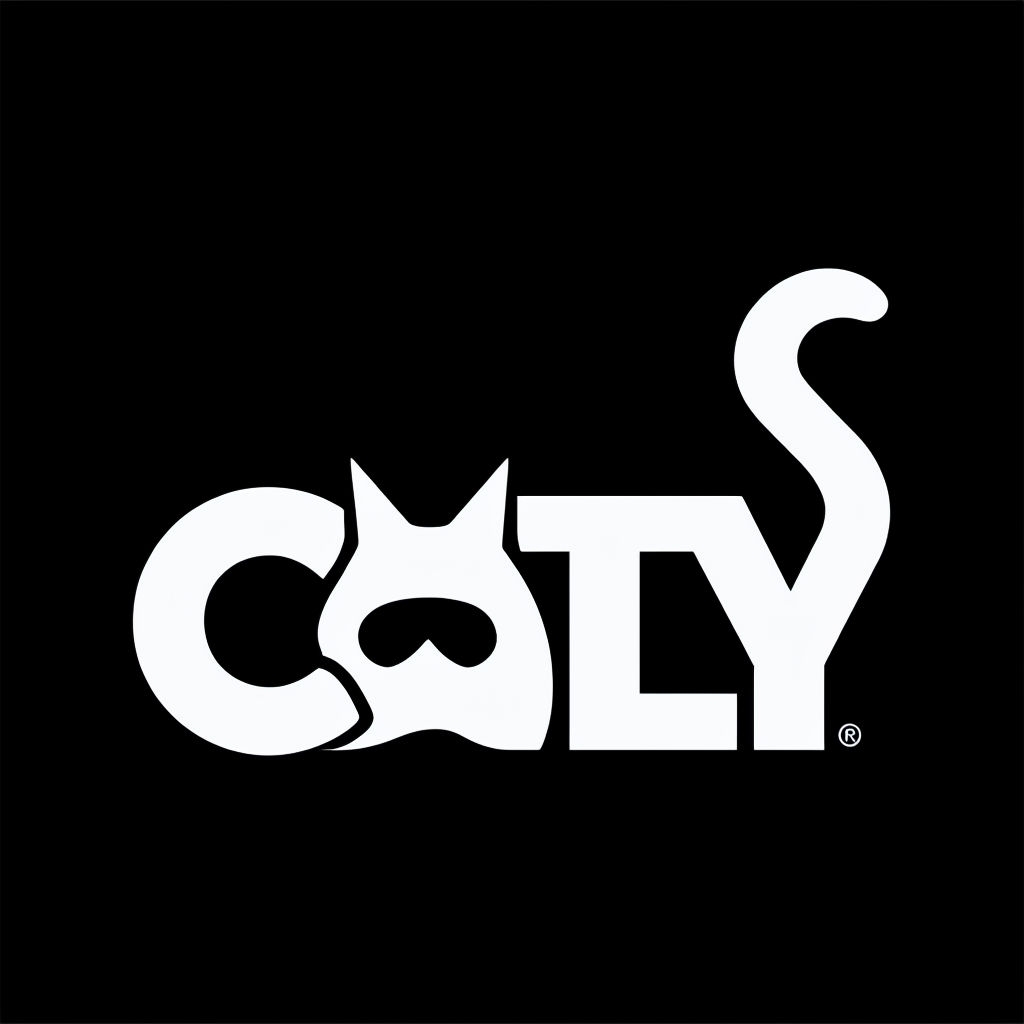 Minimalist CATLY Brand Wordmark Logo with Cat Silhouette Design