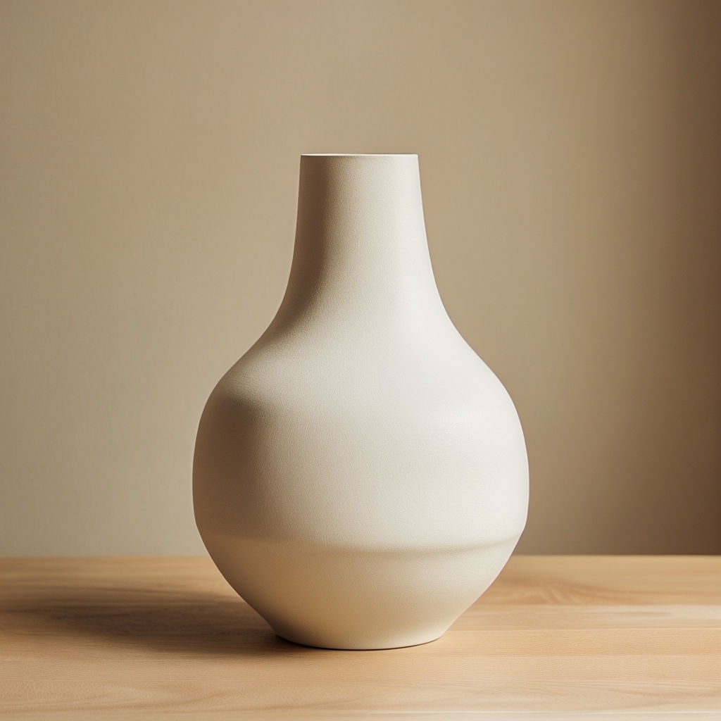 Elegant Matte White Ceramic Vase Still Life Photograph Mockup