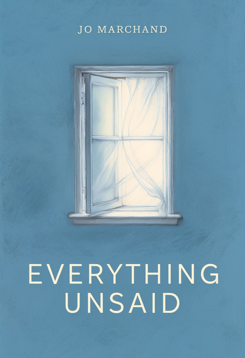 Minimalist Soft Blue Window Design for Everything Unsaid EBook Cover