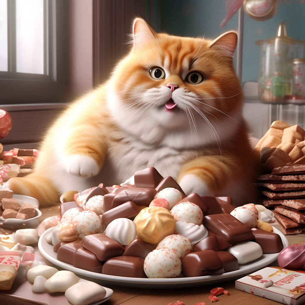 Fat Ginger Cat Eating A Lot Of Chocolates By Reuel Playground malakas-kumain-pero-hindi-tumataba-or-eating-a-lot-but-not-gaining