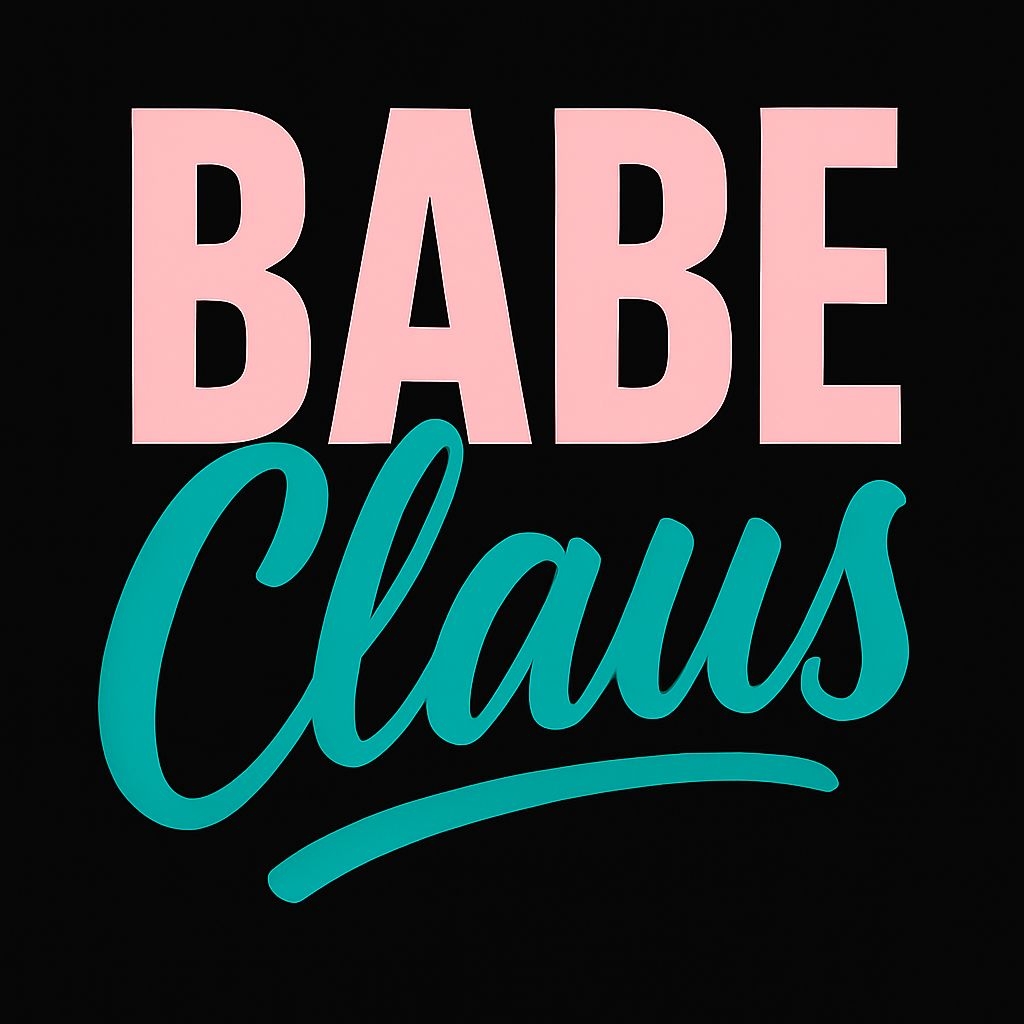 Modern Minimalist Babe Claus Typography T-Shirt