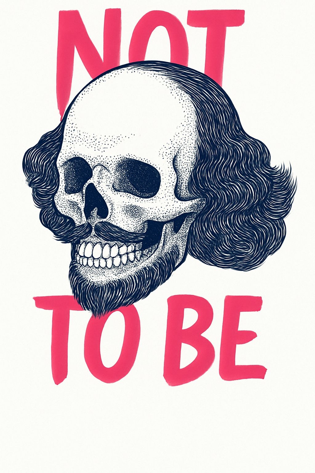 Stylized Skull Illustration with NOT TO BE Text T-Shirt